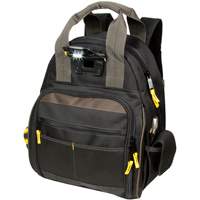 Sacs &agrave; dos pour outils Techgear &agrave; 53 pochettes, 16" lo x 13-1/4" la, Noir, Polyester FMT Sales Ltd