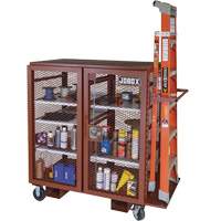 Mobile Mesh Cabinet, Steel, 37 Cubic Feet, Red FMT Sales Ltd