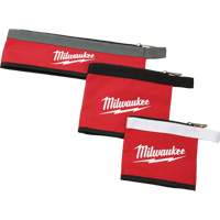 Multi-Size Zipper Pouches - Set of 3, Canvas, 3 Pockets, Black/Red FMT Sales Ltd
