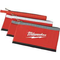 Coloured Zippered Pouches - Set of 3, Canvas, 3 Pockets, Black/Red FMT Sales Ltd