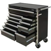 Industrial Tool Cart, 11 Drawers, 41" W x 18-3/4" D x 39-1/3" H, Black FMT Sales Ltd