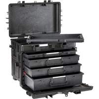Coffre &agrave; outils militaire mobile avec tiroirs, 4 tiroirs, 22-4/5" la x 15" p x 18" h, Noir FMT Sales Ltd