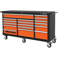 Roller Cabinet, 17 Drawers, 71" W x 24" D x 41" H, Black/Orange FMT Sales Ltd