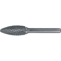 CLEVELAND Solid Carbide Burrs - Flame Shaped, 5/16" Dia., 1/4" Shank FMT Sales Ltd