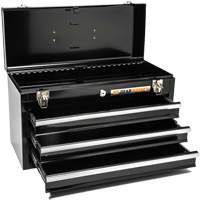 Boîte &agrave; outils portative, 20" la, 3 tiroirs, Noir FMT Sales Ltd