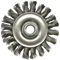 Brosses m&eacute;talliques &agrave; touret, Dia. 4", Fils 0,02", Arbre 5/8"-11, Acier FMT Sales Ltd