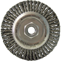 Brosses m&eacute;talliques &agrave; touret, Dia. 5-7/8", Fils 0,02", Arbre 5/8"-11, Acier FMT Sales Ltd
