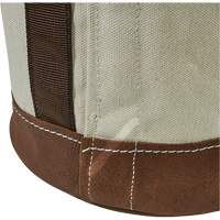 Leather-Bottom Bucket, 17" H, Canvas, White FMT Sales Ltd