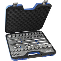 SAE & Metric Socket & Attachments Set, 38 Pcs, 1/2" Drive Size FMT Sales Ltd