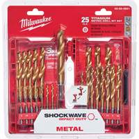 Jeu de forets m&eacute;triques Shockwave Red Helix, 25 morceaux, Titane FMT Sales Ltd