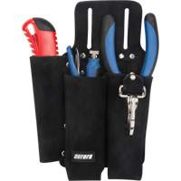 Lineman's Tool Pouch, Multiple Tool Holder, Leather, 3 Pockets FMT Sales Ltd