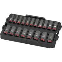 Jeu de douilles profondes 3/8" Shockwave Impact Duty Packout, 19 Mcx, Chocs, Prise de 3/8", Profond FMT Sales Ltd