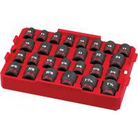 Jeu de douilles profondes 3/8" Shockwave Impact Duty Packout, 27 Mcx, Chocs, Prise de 1/2" FMT Sales Ltd