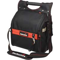Pochette porte-outils pour &eacute;lectricien professionnel &agrave; fermeture &agrave; glissi&egrave;re, Polyester balistique, 19 pochettes, Noir/Rouge FMT Sales Ltd