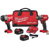 M18 FUEL 1/2" High Torque  & 3/8" Medium Torque Impact Wrenches Automotive Combo Kit, Lithium-Ion, 18 V FMT Sales Ltd