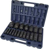SAE Socket Set, 19 Pcs, Impact, 1/2" Drive Size, Deep FMT Sales Ltd