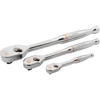 1/4", 3/8" & 1/2" Drive 120XP Full Polish Teardrop Ratchet Set FMT Sales Ltd
