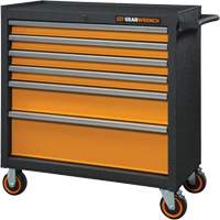 Armoire roulante pour outils s&eacute;rie GSX, 6 tiroirs, 36" la x 18-1/5" p x 37-2/5" h, Noir/Orange FMT Sales Ltd