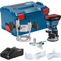 Brushless Colt Palm Router Kit with CORE18V&reg; 4 Ah Advanced Power Battery & Plunge Base FMT Sales Ltd