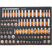 Jeu d'outils m&eacute;triques pour m&eacute;canicien MEGAMOD dans des plateaux en mousse modulaire avec armoire roulante &agrave; outils, 358 morcea FMT Sales Ltd