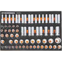 Jeu d'outils m&eacute;triques pour m&eacute;canicien MEGAMOD dans des plateaux en mousse modulaire avec armoire roulante &agrave; outils, 358 morcea FMT Sales Ltd