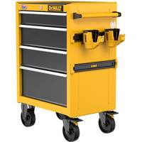 Coffre &agrave; outil roulant robuste, 4 tiroirs, 26" la x Jaune FMT Sales Ltd