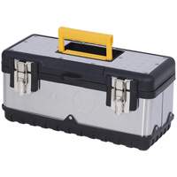 Coffre &agrave; outils portatif en acier inoxydable JPSTB-15, 6-1/4" P x 15" la x 7" h, Noir/Argent FMT Sales Ltd