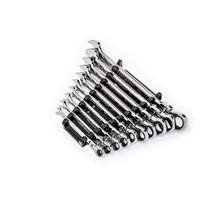 Jeu de cl&eacute;s SAE &agrave; 12 pans et 90 dents, T&ecirc;te articul&eacute;e/Combinaison &agrave; cliquet, 10 morceaux, Imp&eacute;rial FMT Sales Ltd