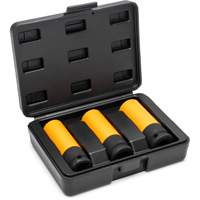 Jeu de douilles m&eacute;triques haute r&eacute;sistance pour protecteurs de roues, 3 Mcx, Chocs, Prise de 1/2", Profond FMT Sales Ltd