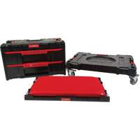 Ensemble de coffres &agrave; outils Arx de 3 morceaux avec socle &agrave; roulettes pivotantes, 23-1/10" x 15" x 13-2/5', Noir FMT Sales Ltd