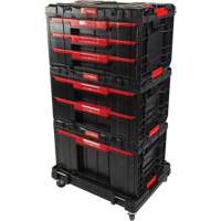 Ensemble de coffres &agrave; outils Arx de 4 morceaux avec socle &agrave; roulettes pivotantes, 23-1/10" x 15" x 22-1/2", Noir FMT Sales Ltd