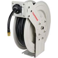 MAXREEL Single-Arm Automatic Rewind L Hose Reel with Rubber Hose, Air, 3/8" x 50', Single Hose, 250 PSI FMT Sales Ltd