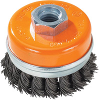 Knot-Twisted Wire Cup Brush with Ring, 3" Dia. x 5/8"-11 Arbor FMT Sales Ltd