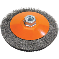Saucer Cup Brush With Knot-Twisted Wires, 5" Dia., 0.02" Fill, 5/8"-11 Arbor, Steel FMT Sales Ltd