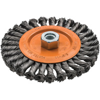 Brosse rotative &agrave; fils nou&eacute;s large, Arbre 5/8"-11, Acier FMT Sales Ltd