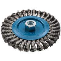 Brosse rotative &agrave; fils nou&eacute;s large, Dia. 6", Fils 0,02", Arbre 5/8"-11, Aluminium/Acier inoxydable FMT Sales Ltd
