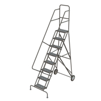 &eacute;chelles roulantes en acier, 8 marches, Largeur de la marche 16", Hauteur de la plateforme 80", Acier FMT Sales Ltd