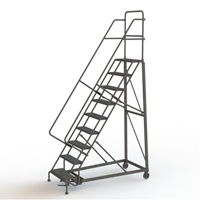 Heavy Duty Rolling Ladder, 9 Steps, 24" Step Width, 90" Platform Height, Steel FMT Sales Ltd