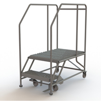 Plateforme de travail mobile, Acier, 2 Marches, 20" ha, 35" p, 24" Marche, Stri&eacute; FMT Sales Ltd