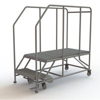 Plateforme de travail mobile, Acier, 2 Marches, 20" ha, 47" p, 24" Marche, Stri&eacute; FMT Sales Ltd