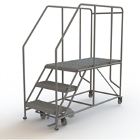 Plateforme de travail mobile, Acier, 3 Marches, 30" ha, 47" p, 24" Marche, Stri&eacute; FMT Sales Ltd