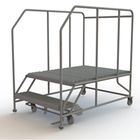 Plateforme de travail mobile, Acier, 2 Marches, 20" ha, 48" p, 36" Marche, Stri&eacute; FMT Sales Ltd