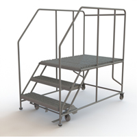 Plateforme de travail mobile, Acier, 3 Marches, 30" ha, 48" p, 36" Marche, Stri&eacute; FMT Sales Ltd