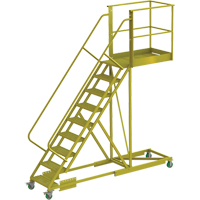 Cantilever Rolling Ladder, Supported, 9 Steps, 40" Platform Depth, 90" Platform Height FMT Sales Ltd
