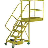 Cantilever Rolling Ladder, Unsupported, 5 Steps, 40" Platform Depth, 50" Platform Height FMT Sales Ltd