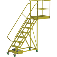 Cantilever Rolling Ladder, Unsupported, 8 Steps, 40" Platform Depth, 80" Platform Height FMT Sales Ltd