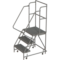 Deep Top Step Rolling Ladder, 3 Steps, 24" Step Width, 30" Platform Height, Steel FMT Sales Ltd