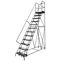 Deep Top Step Rolling Ladder, 7 Steps, 24" Step Width, 70" Platform Height, Steel FMT Sales Ltd