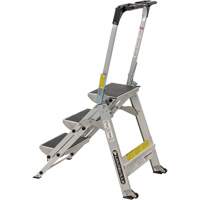 Tilt & Roll Step Stool Ladder, 3 Steps, 34" x 22" x 50.75" High FMT Sales Ltd