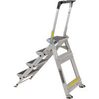 Tilt & Roll Step Stool Ladder, 4 Steps, 44.25" x 22.13" x 59" High FMT Sales Ltd
